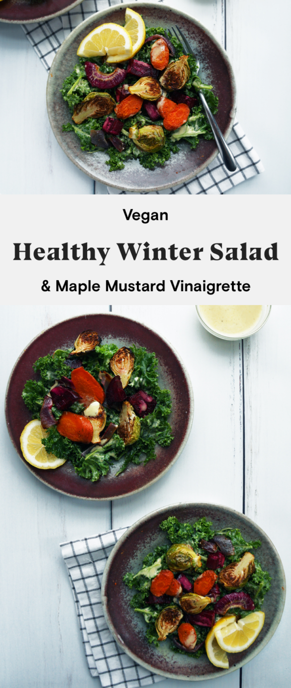 Winter Kale Salad with Maple Mustard Vinaigrette Daughter of Seitan