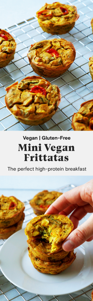 Vegan gluten-free mini frittatas made with chickpea flour and silken tofu. 