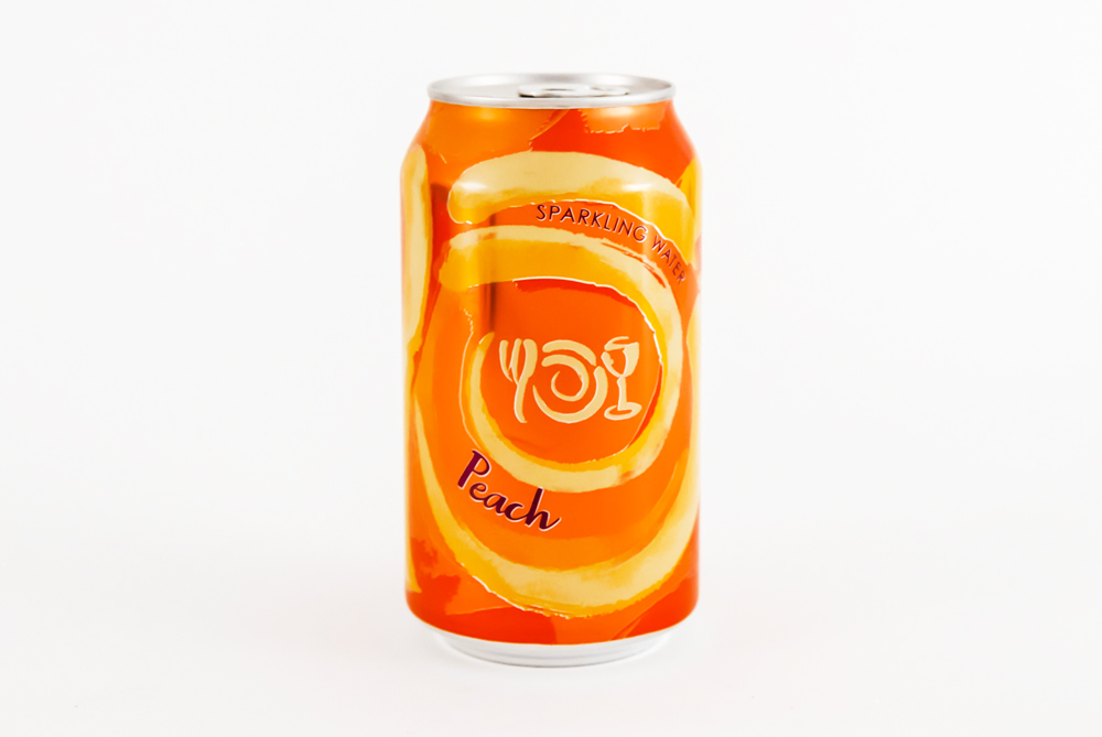 Can of Wegmans Sparkling Water flavor Peach