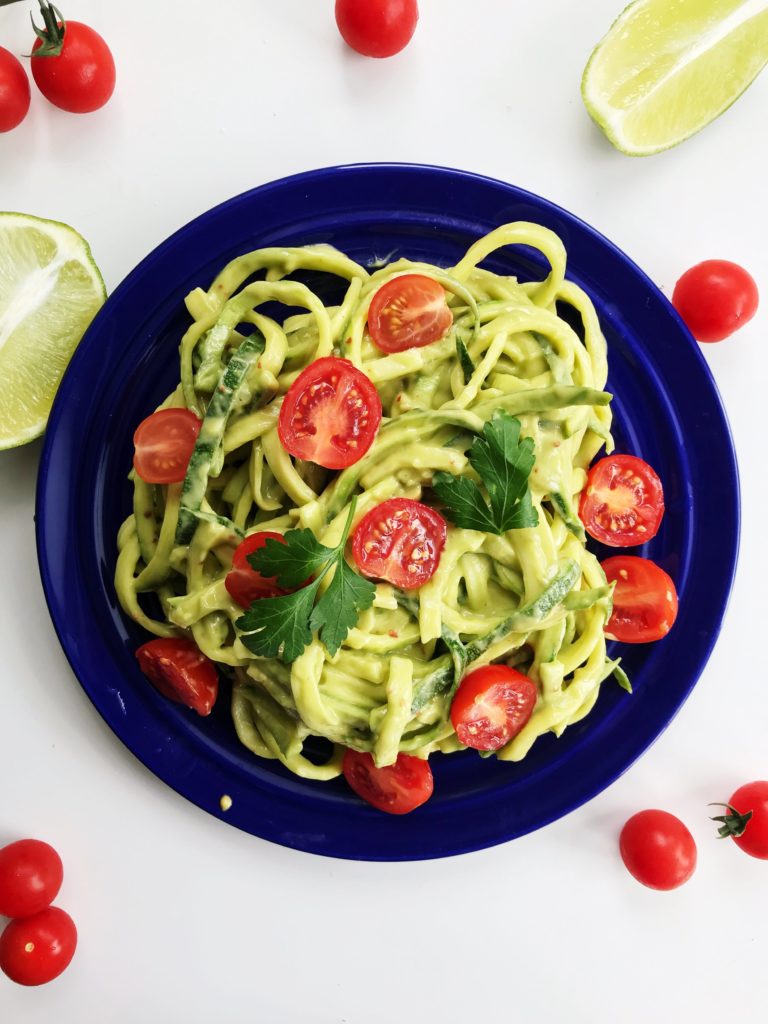 Zoodles with Creamy Avocado Lime Sauce by The Lish Life