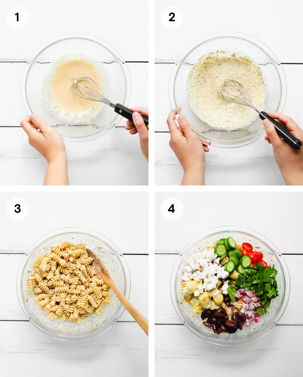 How to make a vegan greek salad with tahini lemon dressing